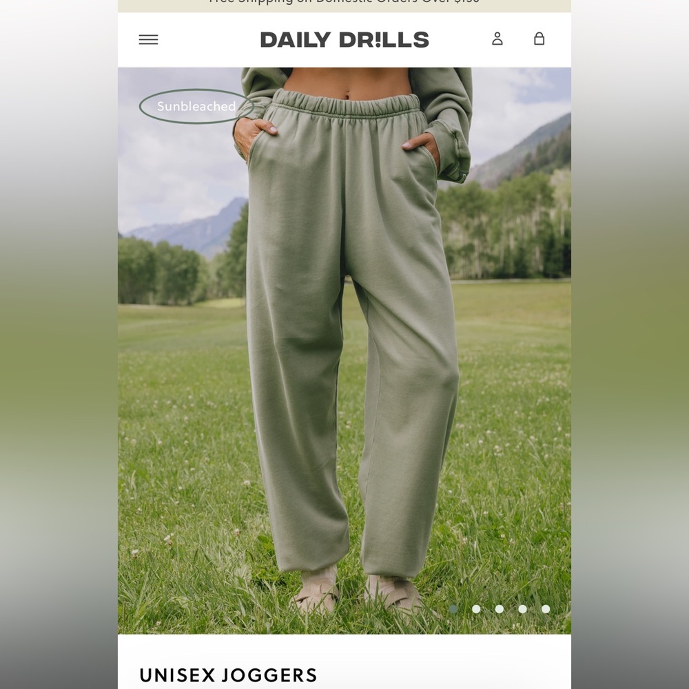 NWT Daily Drills Sunbleached DD Green Joggers